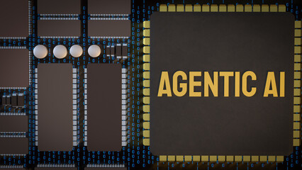 The Agentic ai for technology or it concept 3d Rendering.