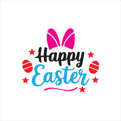 Happy Easter, vector symbols, logo, badges and lettering design