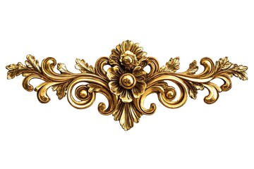 Ornament elements, vintage gold floral designs