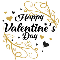 Silhouette Lettering Words Happy Valentine's Day
