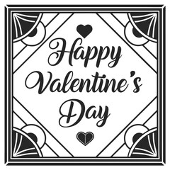 happy valentine's day silhouette vector illustration