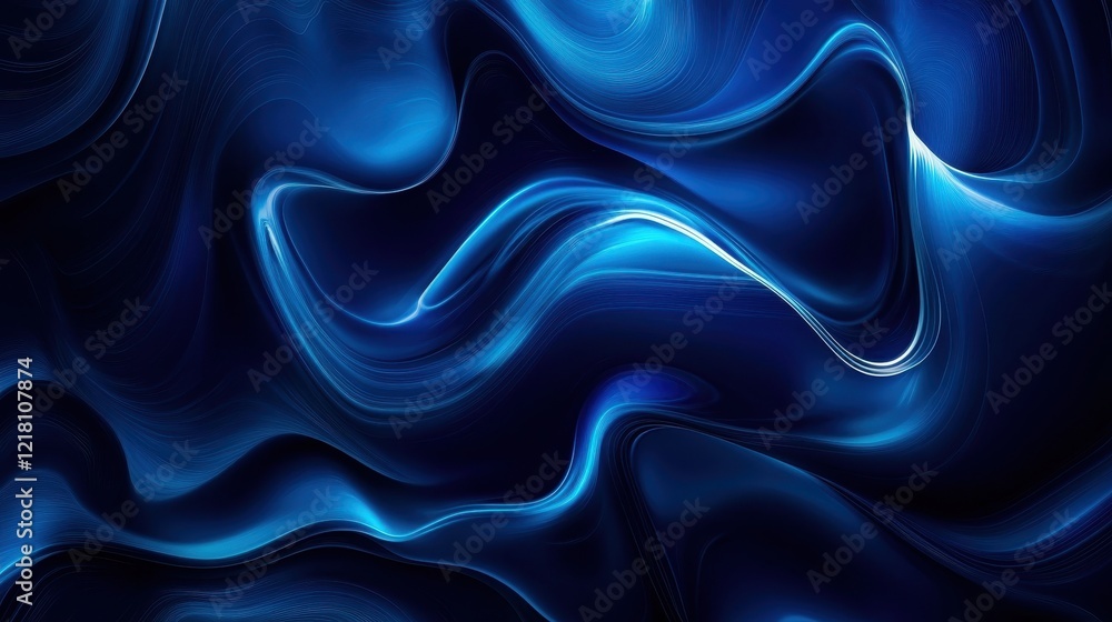 Poster bright blue neon triangle illuminated against a dark background creates a striking visual effect in 