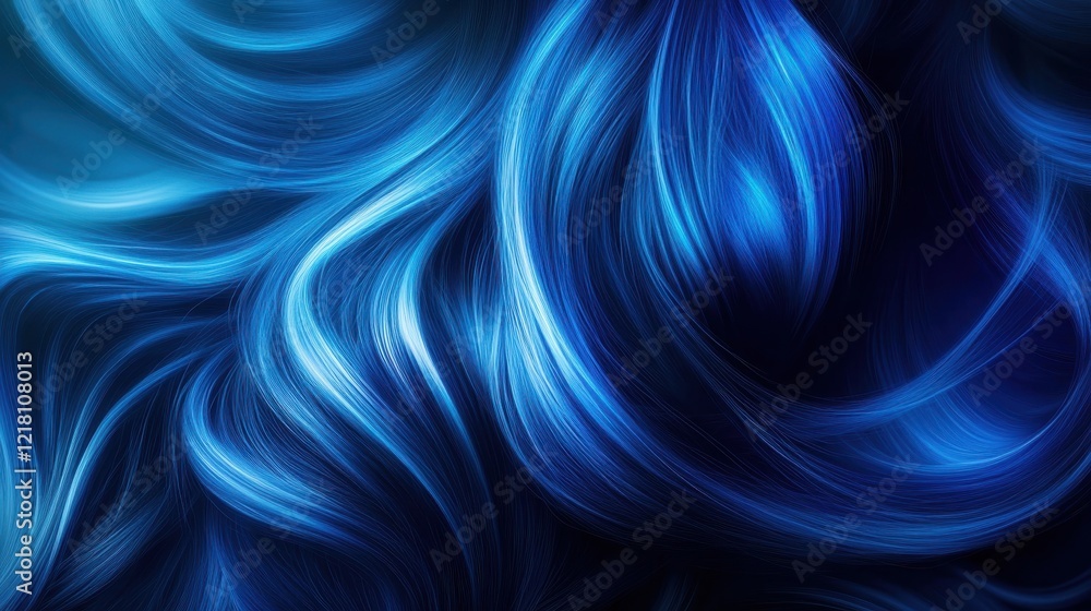 Poster bright blue neon triangle illuminated against a dark background creates a striking visual effect in 