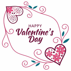 Silhouette Lettering Words Happy Valentine's Day