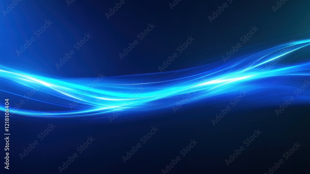 Poster bright blue neon triangle illuminated against a dark background creates a striking visual effect in 