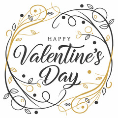 Silhouette Lettering Words Happy Valentine's Day