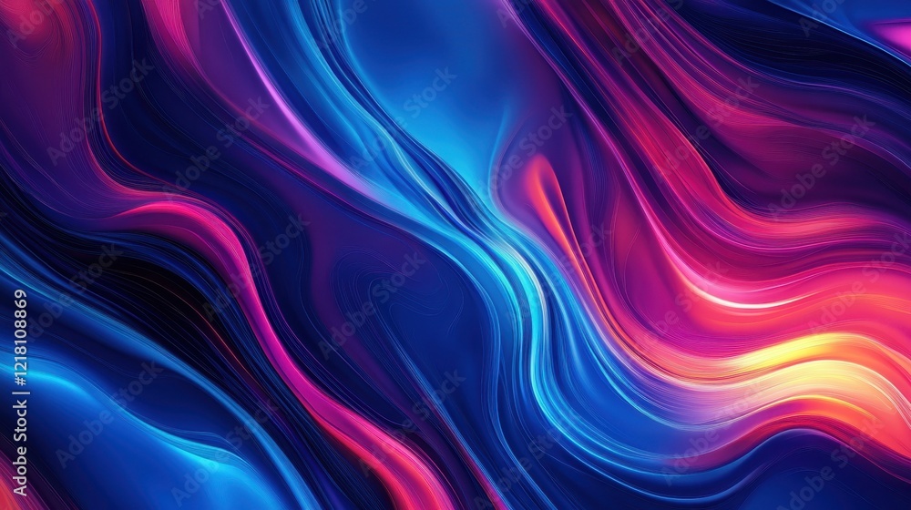 Poster bright blue neon triangle illuminated against a dark background creates a striking visual effect in 