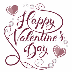 Silhouette Lettering Words Happy Valentine's Day
