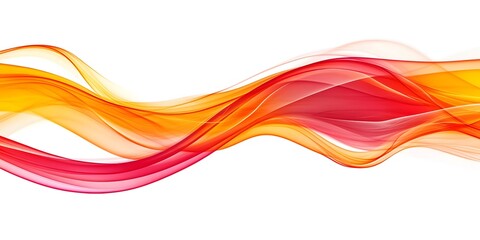 Obraz premium Abstract Red and Orange Flowing Wave Pattern on White Background