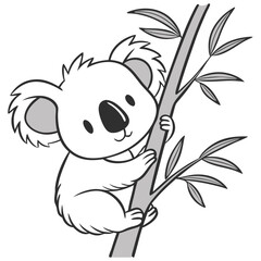 Simple koala clipart with white background.