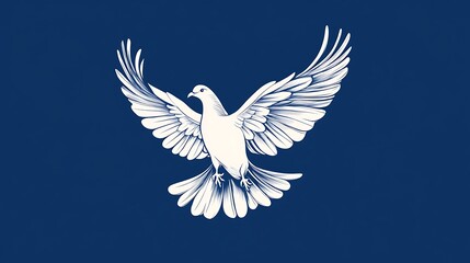 Obraz premium Serene White Dove in Flight: A Symbol of Peace and Hope