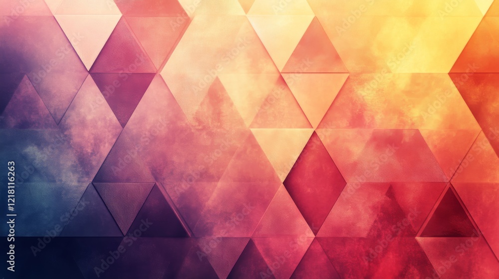 Poster abstract triangular pattern warm color gradient background