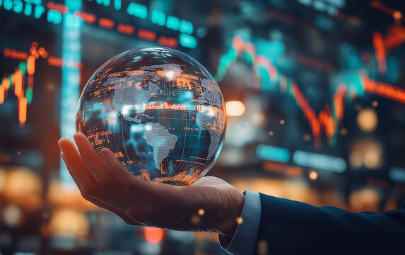 globe, technology, internet, map, earth, network, digital, computer, AI, connection, web, planet, data, software, binary, information,  science, global, world, hand, business - Powered by Adobe