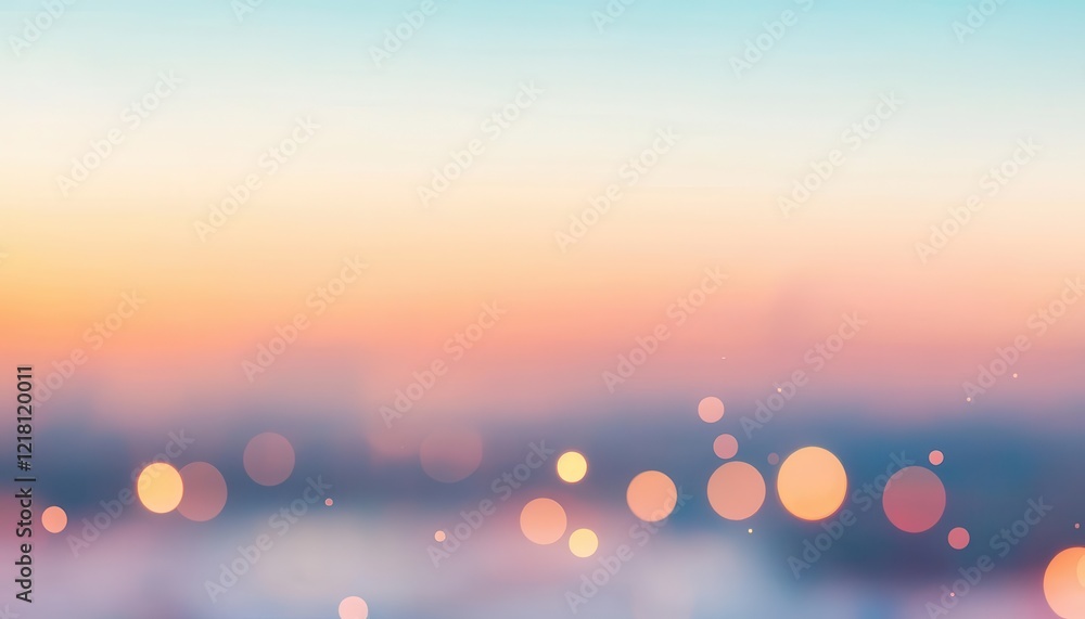 Poster germs pm2.5 concept. soft gradient background with bokeh lights in pastel colors.