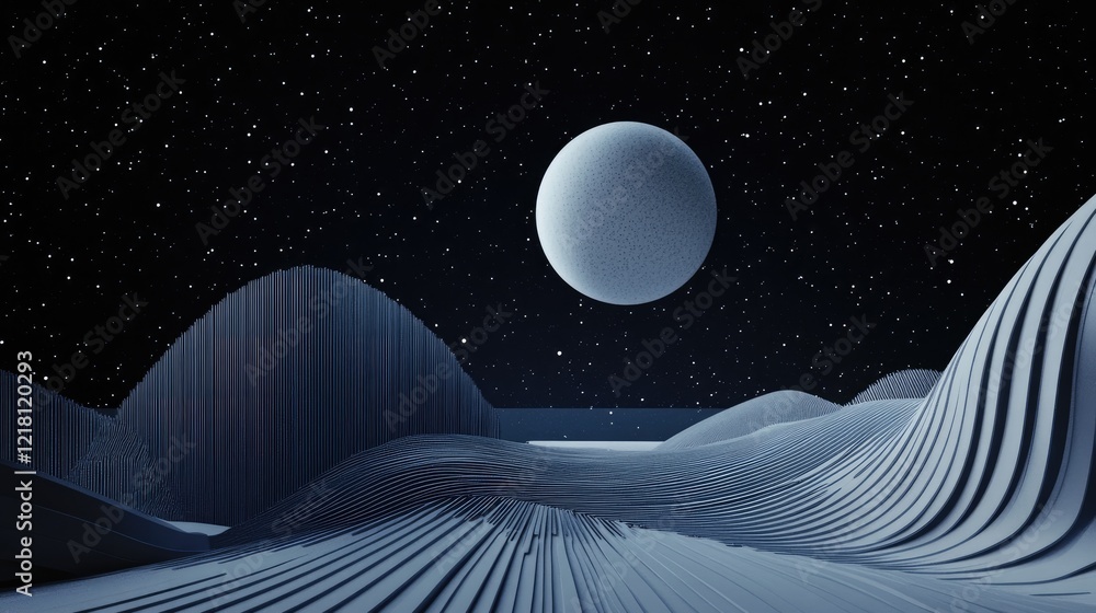 Poster A 3D minimalist space background with abstract geometric shapes floating in an endless digital void, representing futuristic technology and innovation