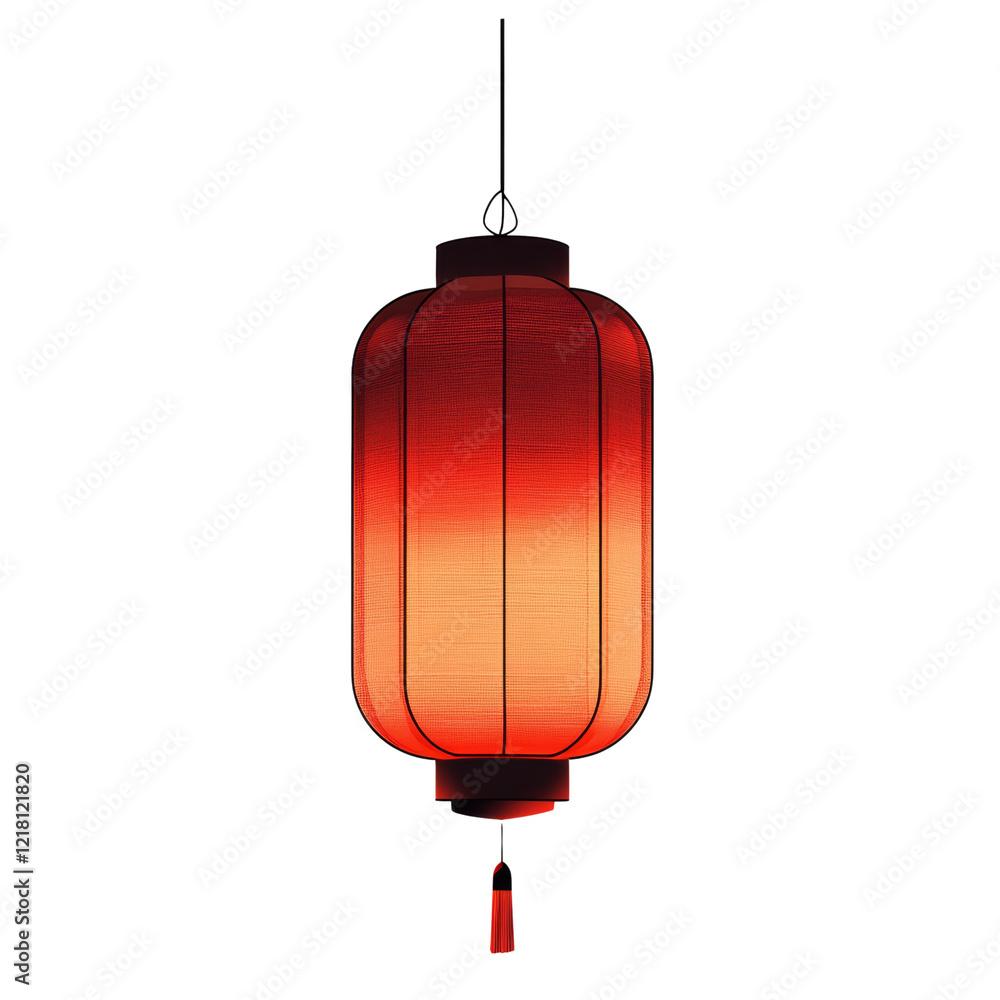 Poster the image shows a single red chinese lantern hanging from above against a completely black backdrop.
