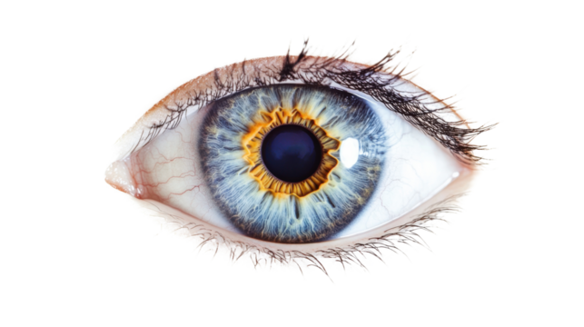Graphic eyes in blue on transparent background