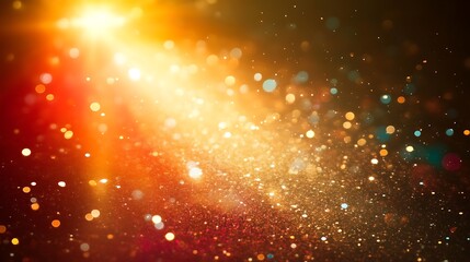 Obraz premium Golden and Red Glitter Sparkles Background