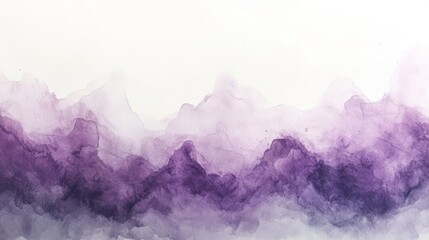 Obraz premium Abstract Watercolor Painting Purple Mountain Range