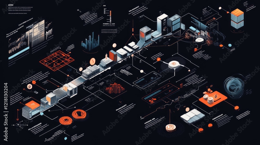 Aufkleber A professional infographic showing the step-by-step process of blockchain transactions, with clear visual representations of data blocks and the blockchain structure
