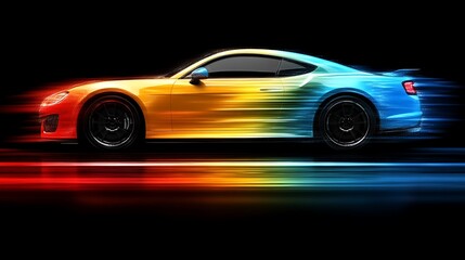 Sleek Sports Car in High Speed Motion Blur