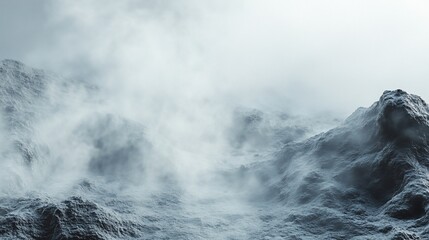Obraz premium Misty mountain landscape, digital art, background, game design