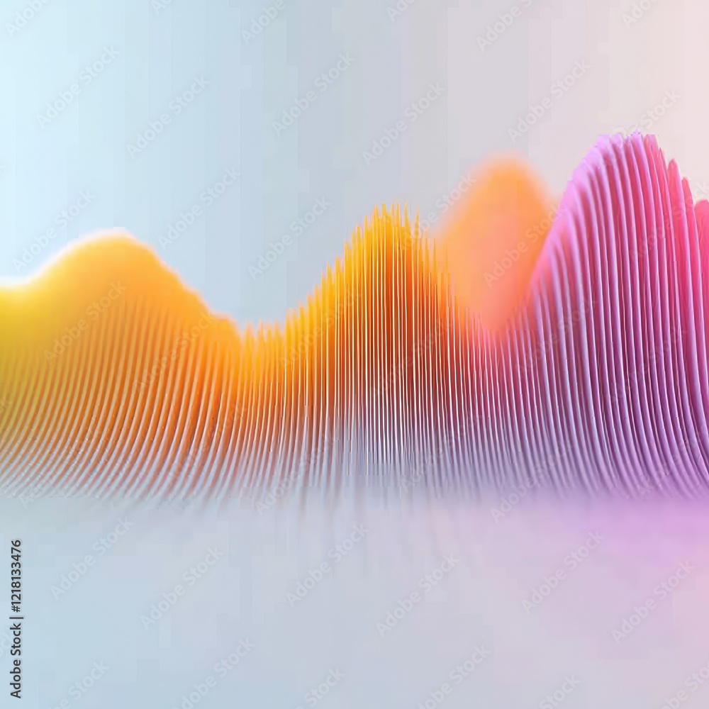 Poster Abstract 3D Background. Abstract Chart Against Light Grey Background with Shallow Depth of Field and Copy Space