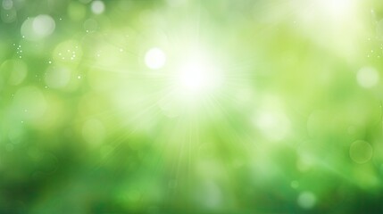 Fototapeta premium A soft, glowing green background with light rays, ideal for nature-themed designs.