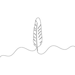 Bird feather single-line art beautifully captures the lightness and elegance of a feather, using a continuous line to symbolize freedom and flight.