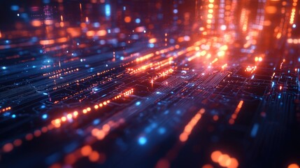 Fototapeta premium An abstract AI concept featuring glowing brain-like circuits and digital data flows, representing the cutting-edge technology behind artificial intelligence