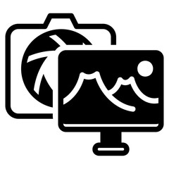 remote pc glyph icon