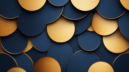 Abstract Gold and Blue Circular Pattern Design