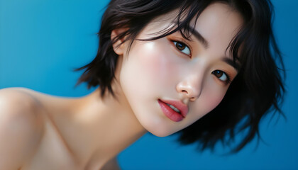 Obraz premium ファンタジーストーリー（ウルトラブルーの色彩を纏い、透き通るような肌を持つ女性）