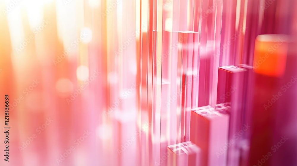 Aufkleber Conceptual 3D image of an abstract chart with a blurred background and copy space, symbolizing modern data analysis and business presentations