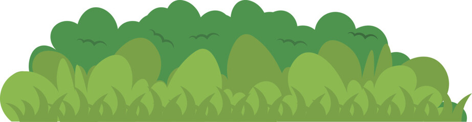 Grass Border Decoration Isolated on White Background. Vector Illustration