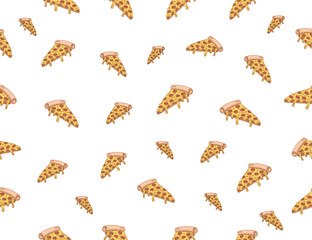 pizza pattern. Pizza seamless pattern. Pizza pattern background. Pizza Slices Pattern background. Pizza seamless pattern for restaurant packaging background. Junk food seamless pattern.