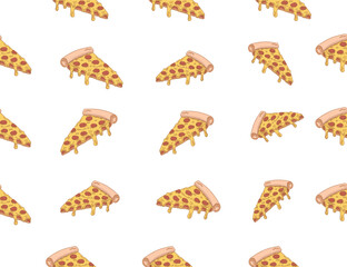 pizza pattern. Pizza seamless pattern. Pizza pattern background. Pizza Slices Pattern background. Pizza seamless pattern for restaurant packaging background. Junk food seamless pattern.