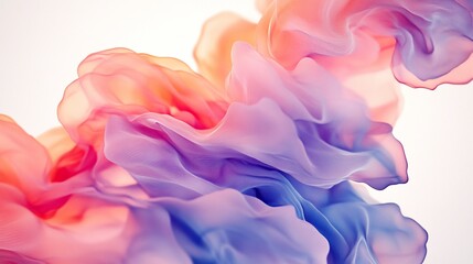 Abstract pastel fabric swirl, flowing, white background, design element