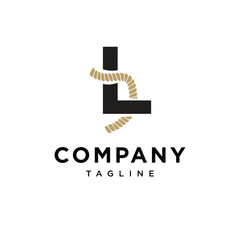 Naklejka premium Letter L Rope Logo Icon Vector