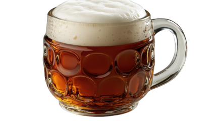 Frosty mug of dark beer on dark background, ready for consumption