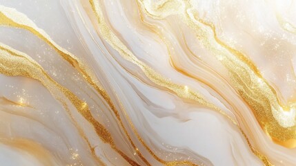 Obraz premium Golden liquid marble texture, abstract art background, luxury design element