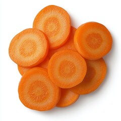 Sliced fresh orange carrots on white background. (3)