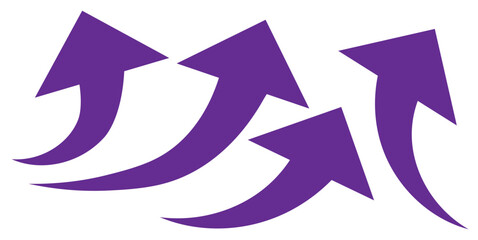 Long business growth curved arrow. Financial goal background template. Investment economy value concept.