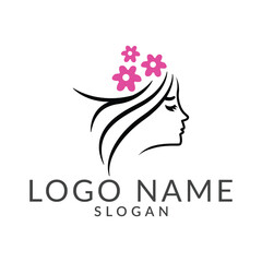 Beauty Female Face Logo Design. Suitable for Salon, Comestic, spa logo