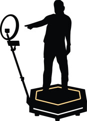360 Photo Booth With A Man Silhouette Illustration