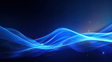 Abstract blue wave design with light effects, suitable for backgrounds or digital art.