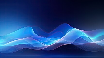 Abstract waves of blue and purple light create a serene, digital atmosphere.