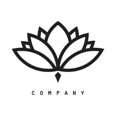 Lotus flower. Contour vector illustration for packaging, corporate identity, labels, postcards, invitations.