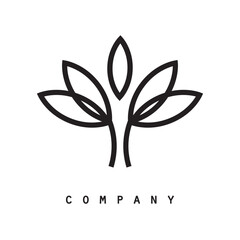 Lotus flower. Contour vector illustration for packaging, corporate identity, labels, postcards, invitations.