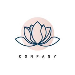 Lotus flower. Contour vector illustration for packaging, corporate identity, labels, postcards, invitations.